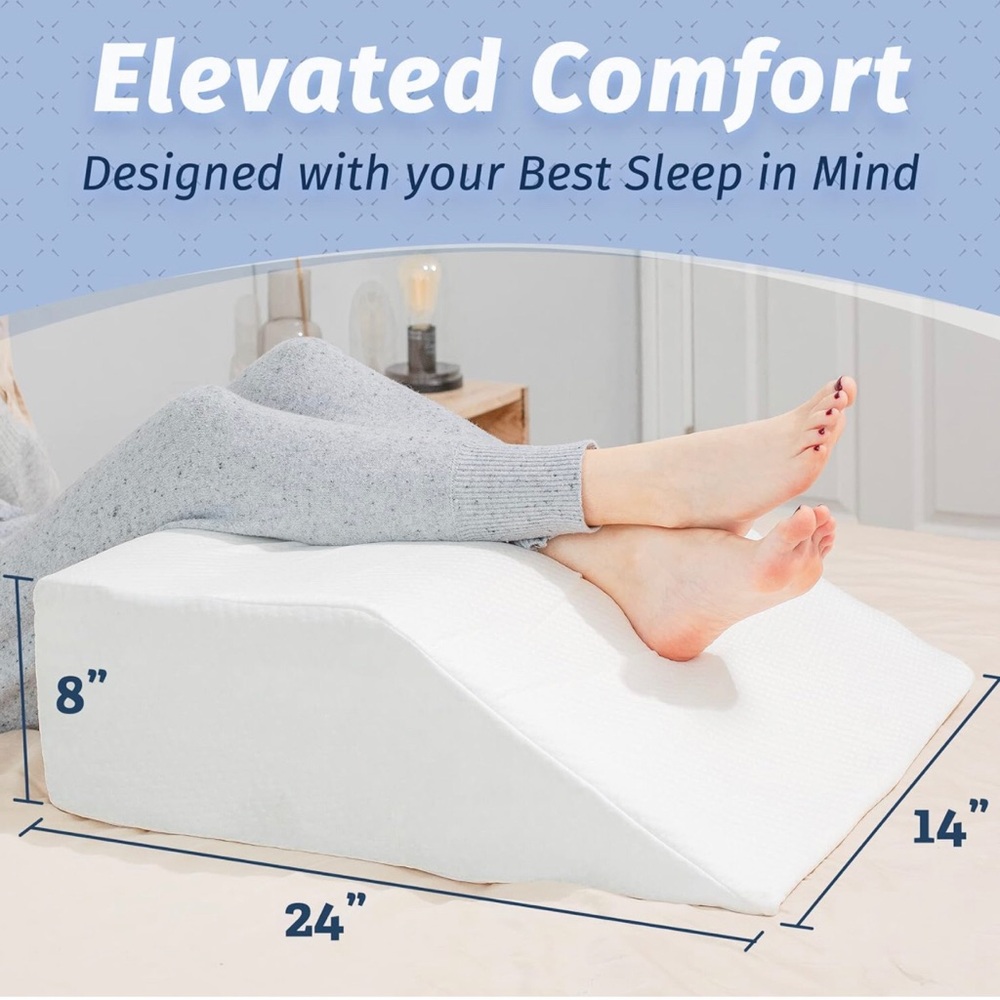 8in Leg Elevation Pillow with Memory Foam Top - Picture 2 of 6